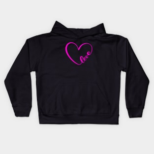 HOT Pink Heart Shape - Heart Art Kids Hoodie